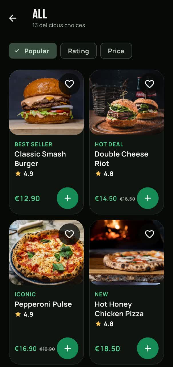 My Burger App app screen 3